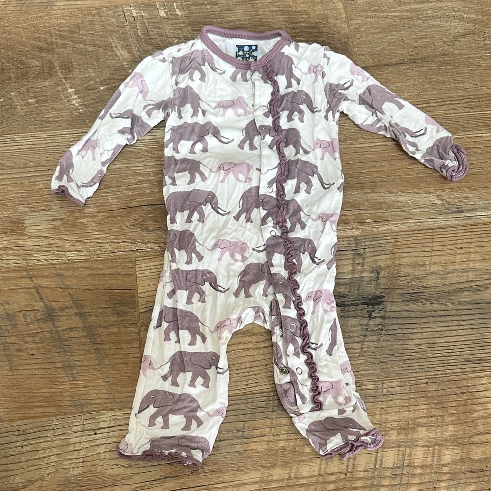 Kickee Pants Purple Elephant Kids One Piece
